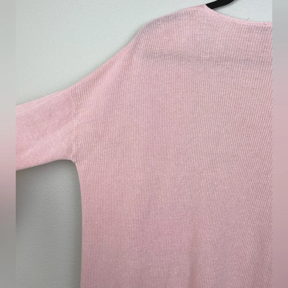 Eileen Fisher Women's Medium Open Front Cardigan Organic Linen Cotton Blush Pink - Picture 15 of 16